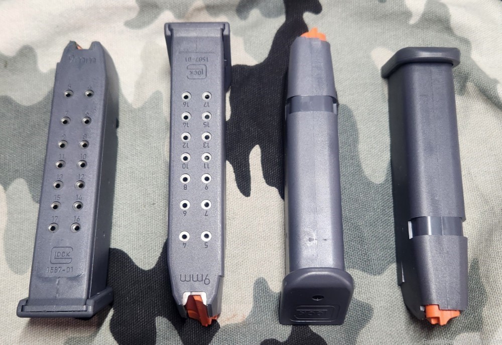 4 Glock G17 Gen 5 9MM mags  17rnd 26 19 Gray RARE Grey-img-0