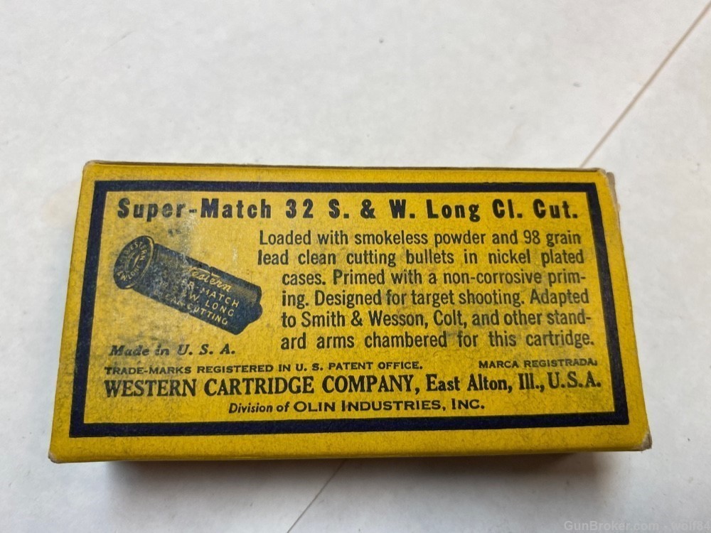 1946 -54 Western SUPER MATCH  32 S&W Long 98 gr  Clean Cutting Wad Cutter -img-6