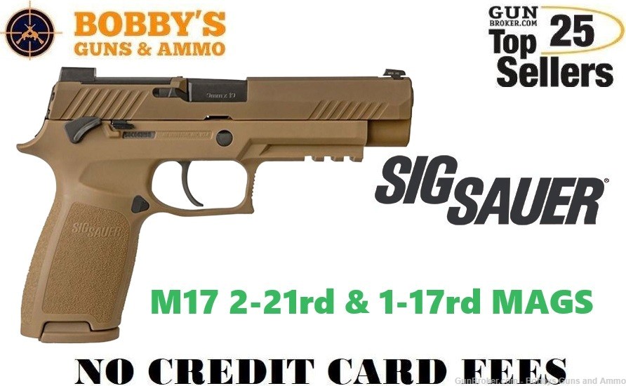 Sig Sauer 320F9M17MS P320 M17 Full Size 9mm 1-17+1 - 2-21+1 Mags 4.70"-img-0