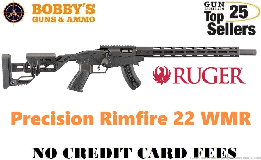 Ruger 8404 Precision Rimfire 22 WMR 15+1 18" Threaded "NO CREDIT CARD FEE"-img-0