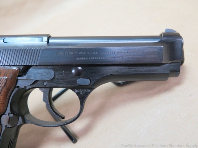 Beretta Model 92SB Compact 9mm 3 mags Excellent Original Condition-img-5