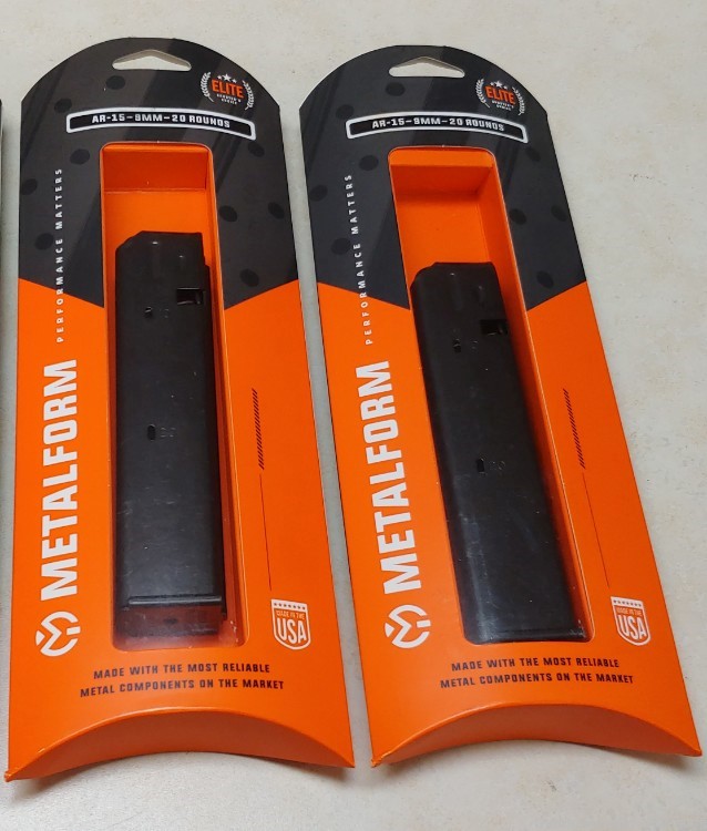 2 Pack New Genuine MetalForm 20rd 20 Round AR-9 SMG 9mm AR-15 Magazines-img-1