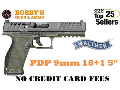 Walther Arms 2858398 PDP 9mm Luger 18+1 5" GREEN "NO CREDIT CARD FEE"