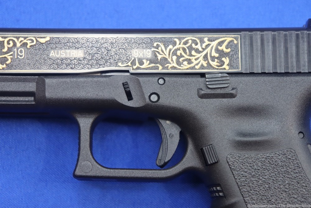 Glock G19 Pistol FACTORY HAND ENGRAVED & GOLD INLAID ELP Prefix 9MM 19 GEN3-img-2