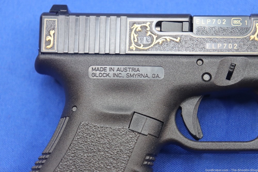 Glock G19 Pistol FACTORY HAND ENGRAVED & GOLD INLAID ELP Prefix 9MM 19 GEN3-img-9