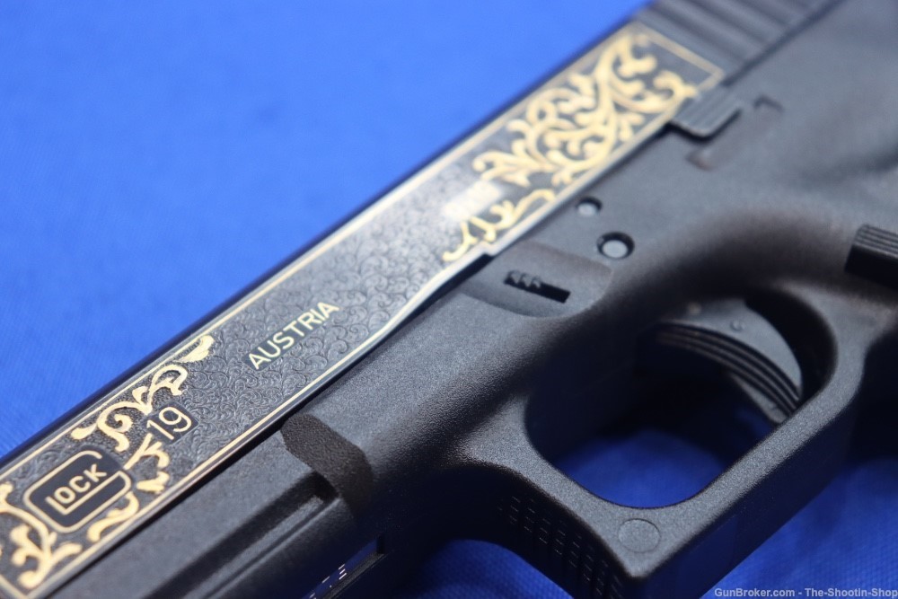 Glock G19 Pistol FACTORY HAND ENGRAVED & GOLD INLAID ELP Prefix 9MM 19 GEN3-img-47