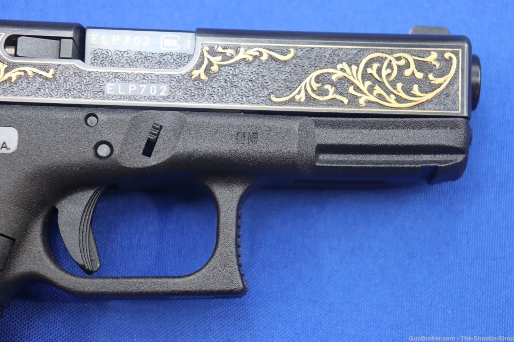 Glock G19 Pistol FACTORY HAND ENGRAVED & GOLD INLAID ELP Prefix 9MM 19 GEN3-img-7