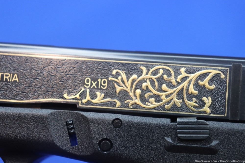 Glock G19 Pistol FACTORY HAND ENGRAVED & GOLD INLAID ELP Prefix 9MM 19 GEN3-img-17