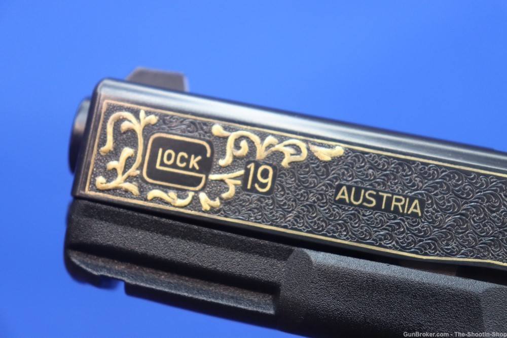 Glock G19 Pistol FACTORY HAND ENGRAVED & GOLD INLAID ELP Prefix 9MM 19 GEN3-img-20