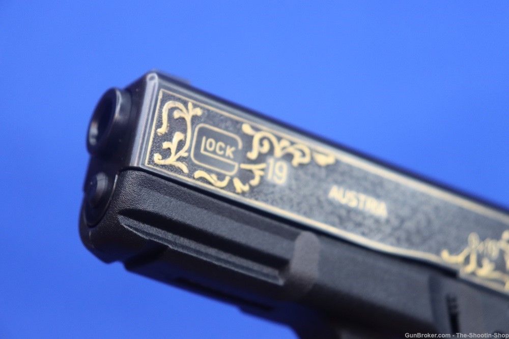 Glock G19 Pistol FACTORY HAND ENGRAVED & GOLD INLAID ELP Prefix 9MM 19 GEN3-img-40