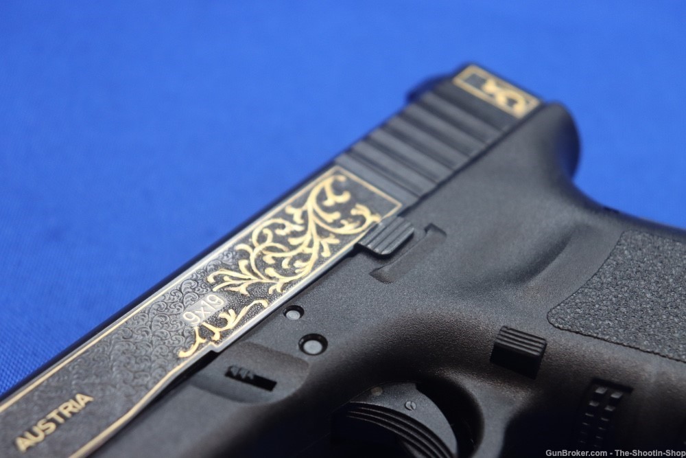 Glock G19 Pistol FACTORY HAND ENGRAVED & GOLD INLAID ELP Prefix 9MM 19 GEN3-img-48