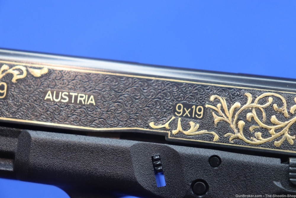 Glock G19 Pistol FACTORY HAND ENGRAVED & GOLD INLAID ELP Prefix 9MM 19 GEN3-img-18