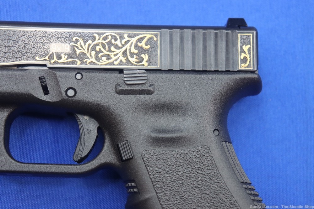 Glock G19 Pistol FACTORY HAND ENGRAVED & GOLD INLAID ELP Prefix 9MM 19 GEN3-img-3