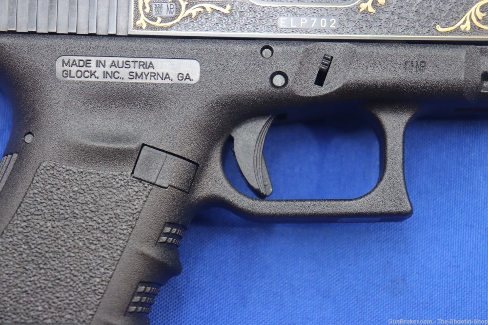 Glock G19 Pistol FACTORY HAND ENGRAVED & GOLD INLAID ELP Prefix 9MM 19 GEN3-img-10