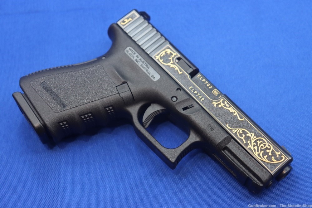 Glock G19 Pistol FACTORY HAND ENGRAVED & GOLD INLAID ELP Prefix 9MM 19 GEN3-img-55