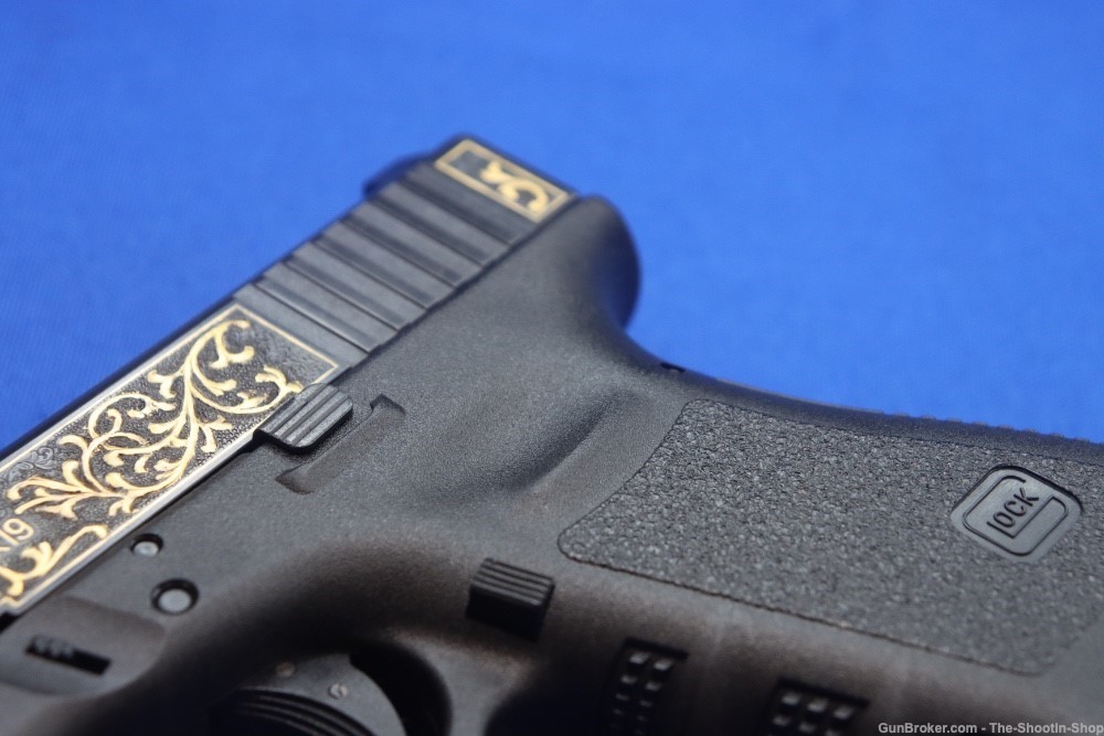 Glock G19 Pistol FACTORY HAND ENGRAVED & GOLD INLAID ELP Prefix 9MM 19 GEN3-img-49