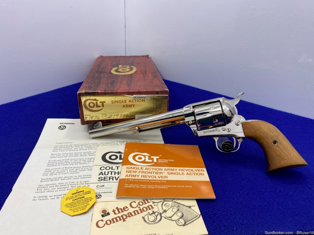 1979 Colt Single Action Army .45LC Nickel 7.5" *COLLECTOR GRADE-NEW IN BOX*-img-66