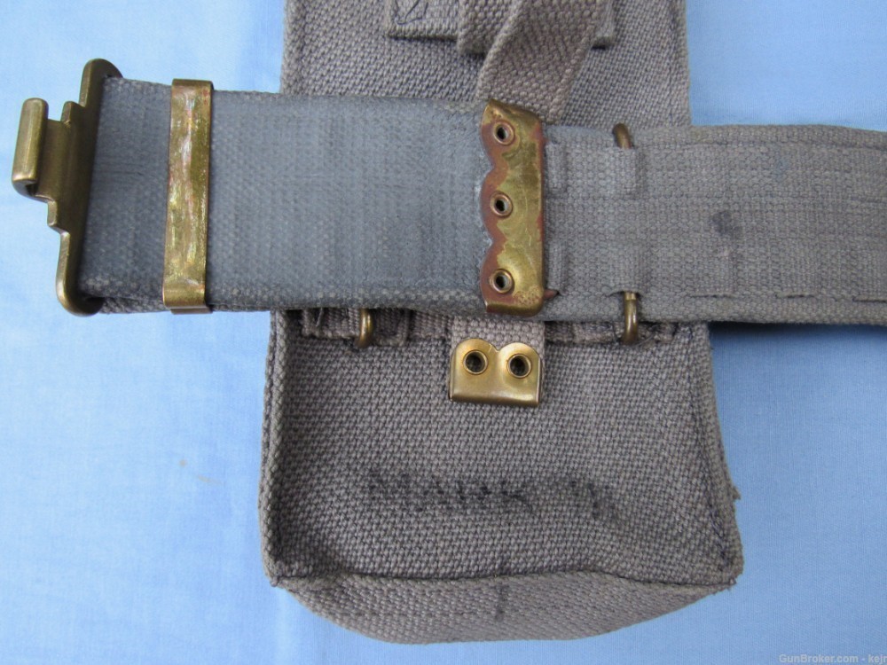 WW2 British P.37 RAF Grey Web Gear  Set...Belt, Pouches, and Braces -img-10