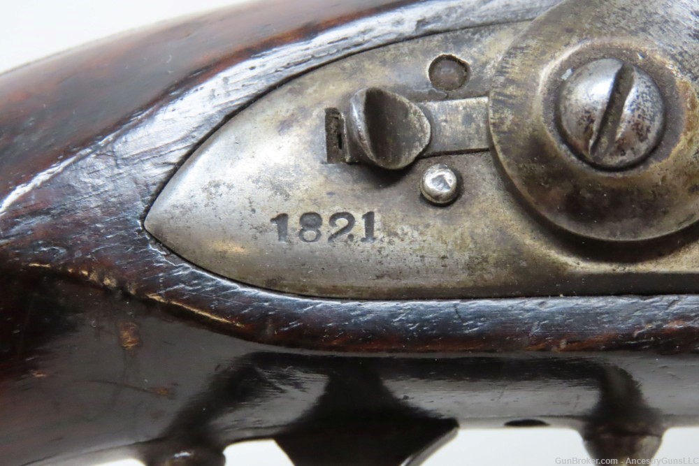 Antique SIMEON NORTH U.S. CONTRACT Model 1819 Martial CONVERSION Pistol    -img-5