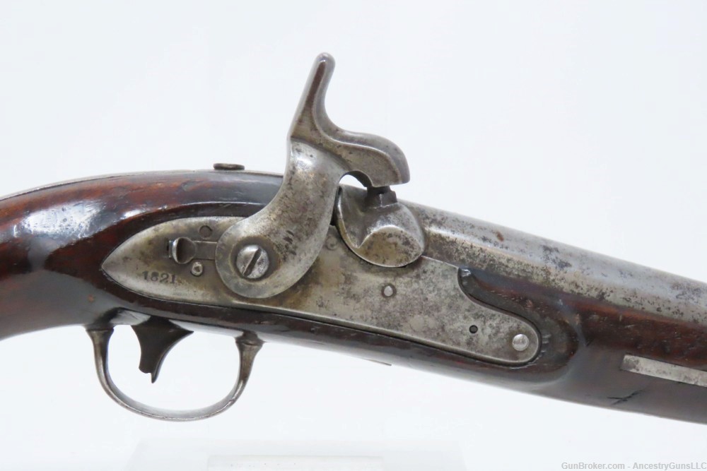 Antique SIMEON NORTH U.S. CONTRACT Model 1819 Martial CONVERSION Pistol    -img-3