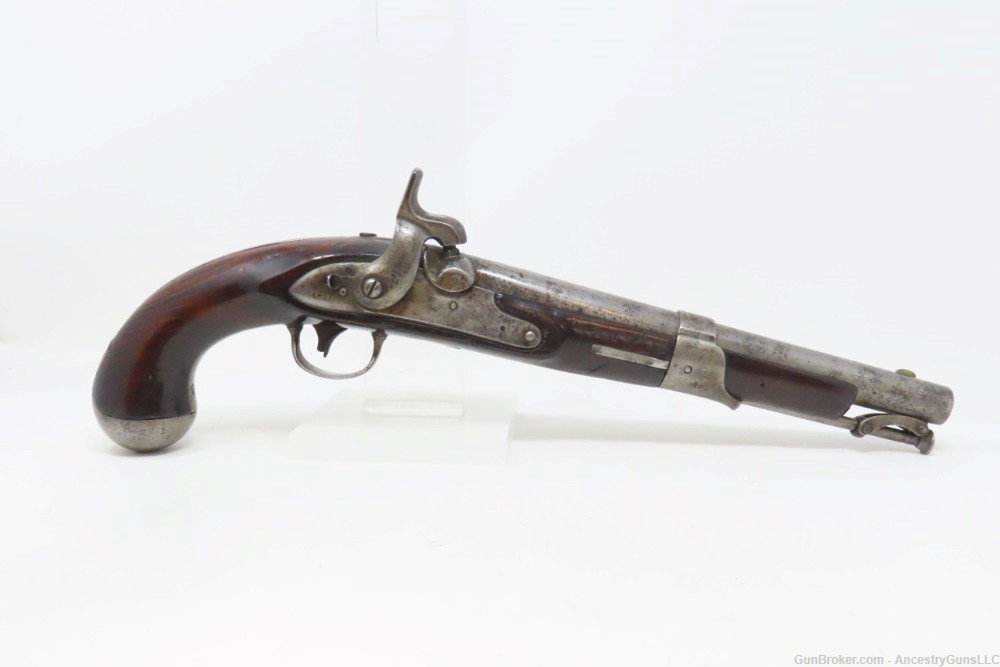 Antique SIMEON NORTH U.S. CONTRACT Model 1819 Martial CONVERSION Pistol    -img-1