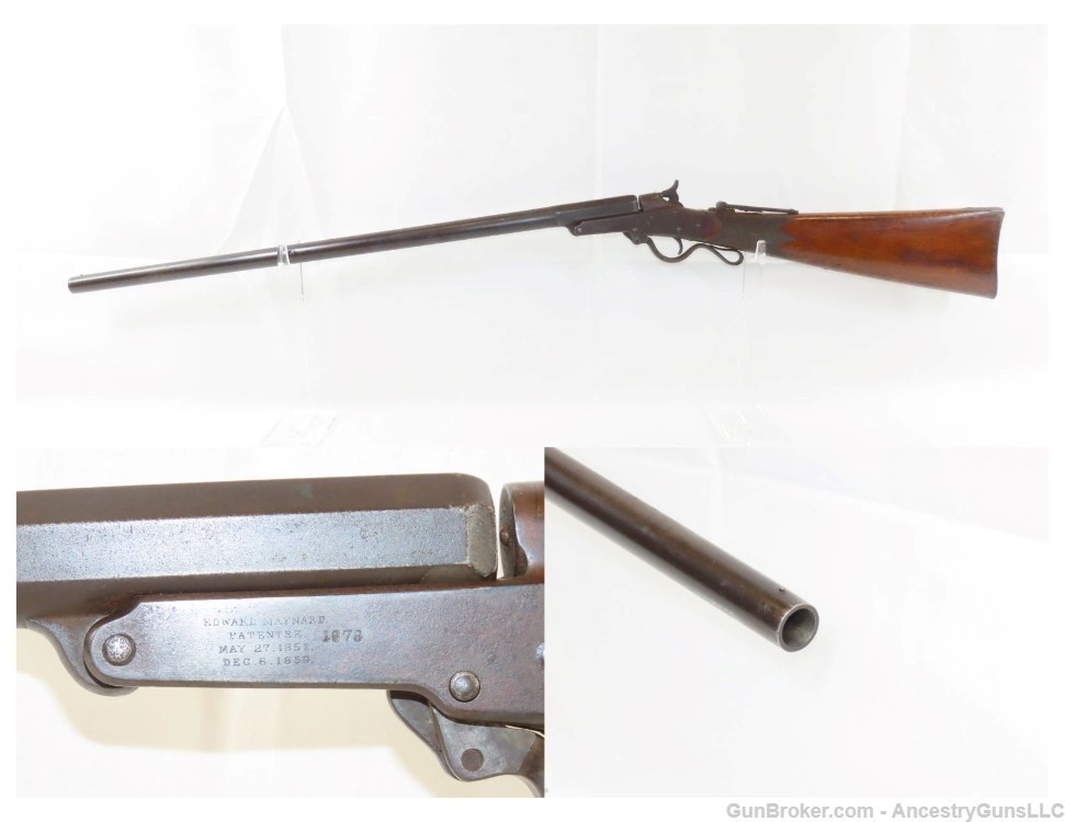 Antique Single Shot MASSACHUSETTS ARMS MAYNARD Model 1873 Shotgun 20 Gauge -img-0