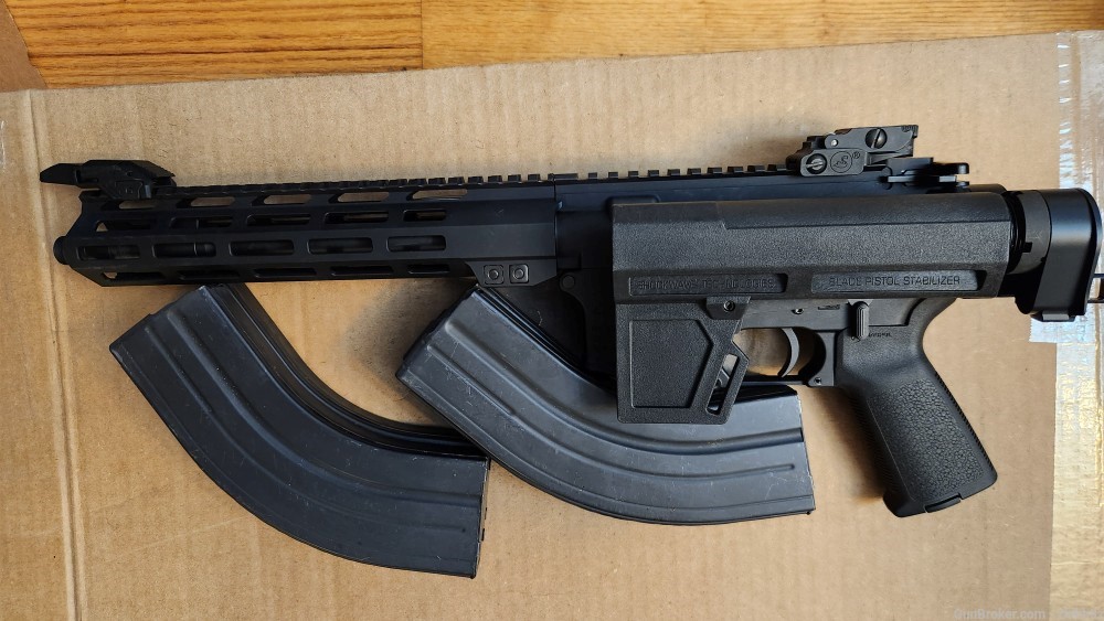 AR Pistol 7.62x39 folding pistol blade 4 30rd ACS mags w/case-img-1