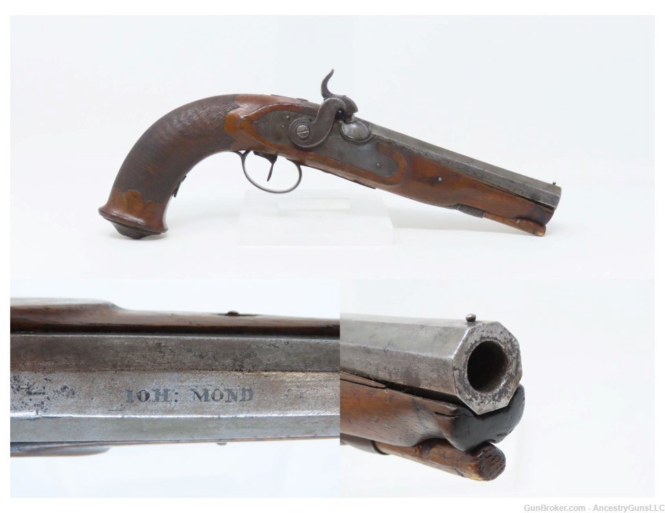 AUGSBURG, BAVARIA JOHANN MOND Mid-1800s Pistol .42 Antique-img-0