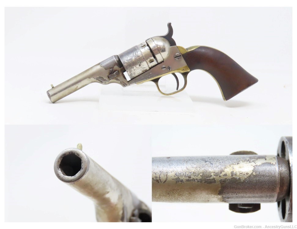 Antique COLT Pocket NAVY Cartridge Conversion .38 CF Revolver 3-1/2” BARREL-img-0