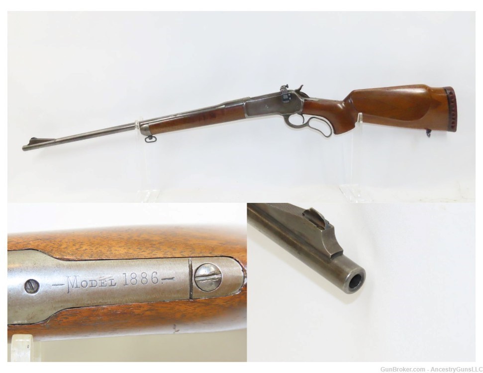 1888 Antique WINCHESTER M1886 Lever Action Rifle .35 Remington Conversion  -img-0