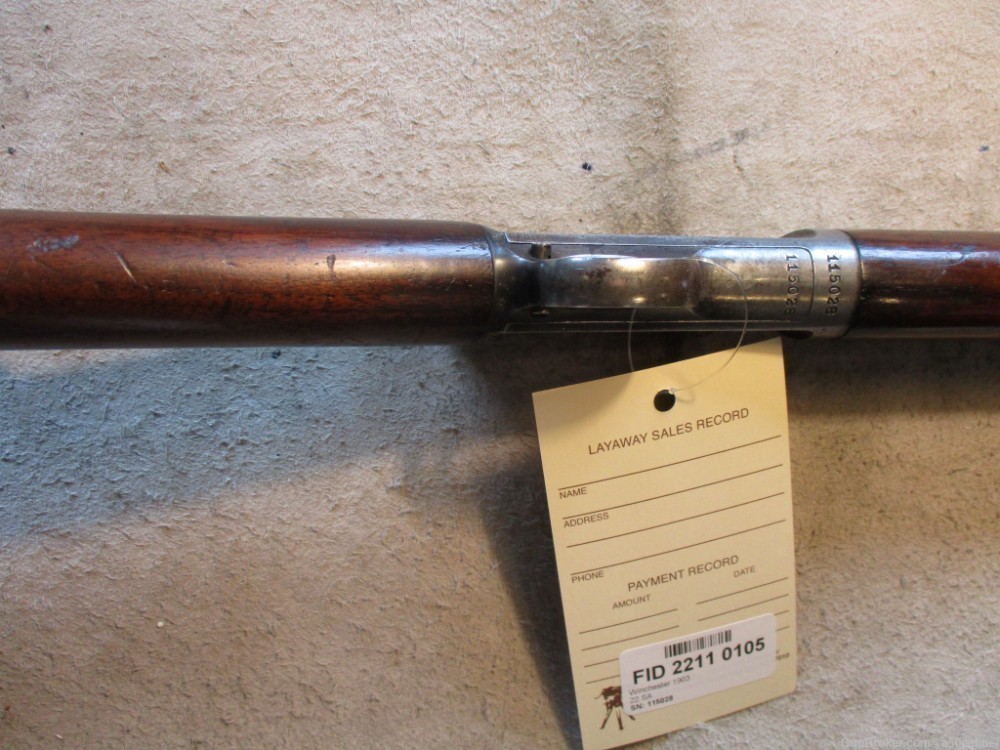 Winchester 1903, 22 SA, 20" barrel, factory finish, made 1928, #34214-img-10