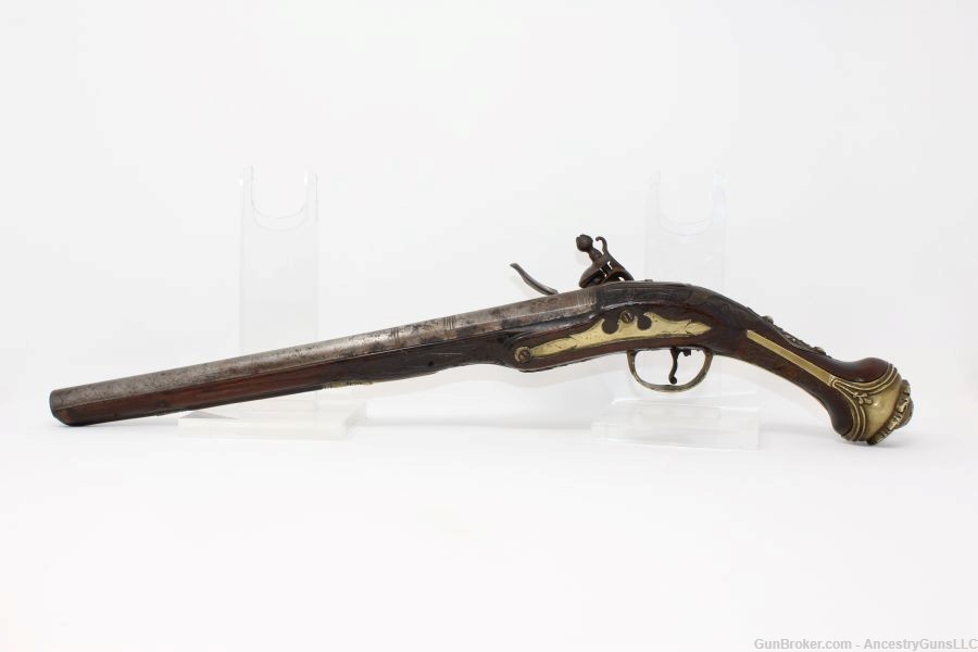 Antique Ornate TURKISH Flintlock HORSE Pistol London Marked 18th Century-img-13