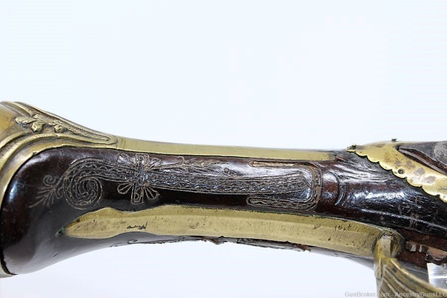 Antique Ornate TURKISH Flintlock HORSE Pistol London Marked 18th Century-img-10
