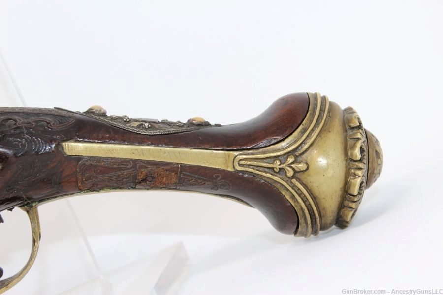 Antique Ornate TURKISH Flintlock HORSE Pistol London Marked 18th Century-img-14
