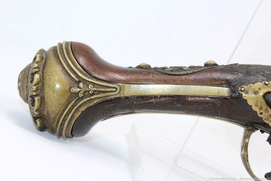Antique Ornate TURKISH Flintlock HORSE Pistol London Marked 18th Century-img-2