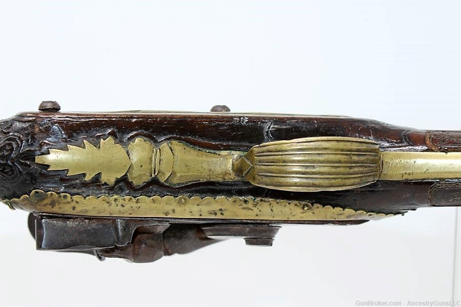 Antique Ornate TURKISH Flintlock HORSE Pistol London Marked 18th Century-img-7