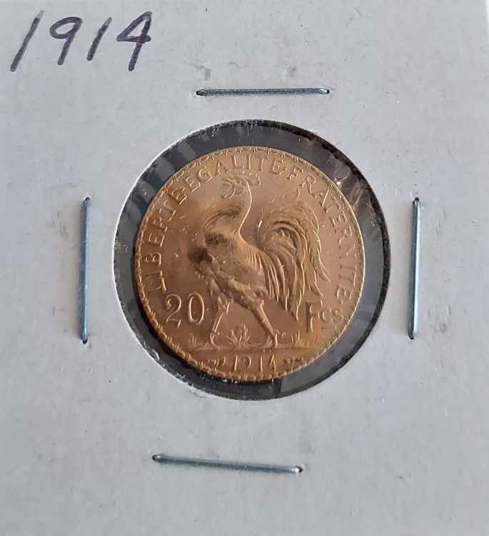 1914 20 FRANC GOLD ROOSTER (B4)-img-0