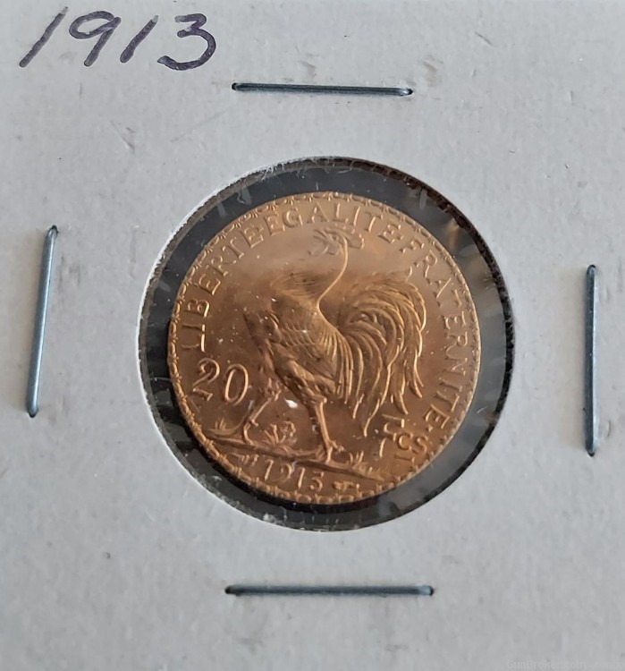 1913 20 FRANC GOLD ROOSTER (B4)-img-0