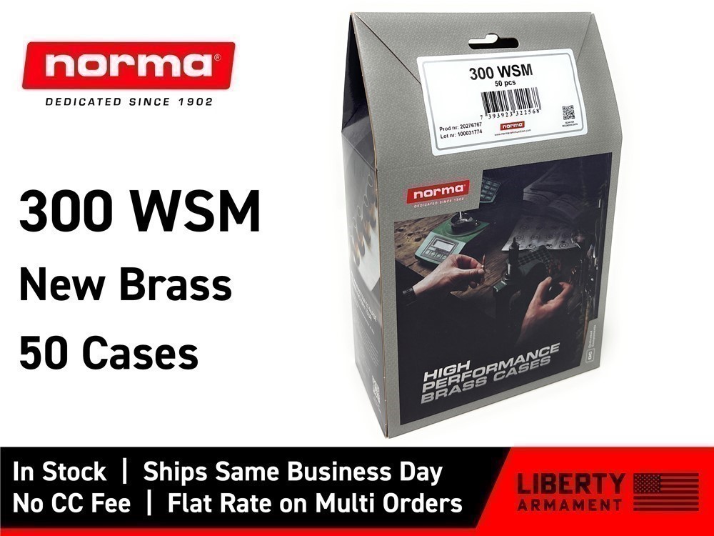 300 WSM Brass, Norma 300 Winchester Short Magnum Brass, 300WSM-img-0