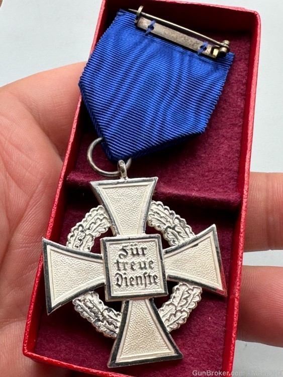 WW2 German CASED 25 Year Silver FAITHFUL SERVICE Cross Medal Award Souval-img-5