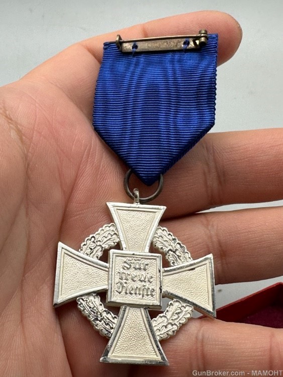 WW2 German CASED 25 Year Silver FAITHFUL SERVICE Cross Medal Award Souval-img-6