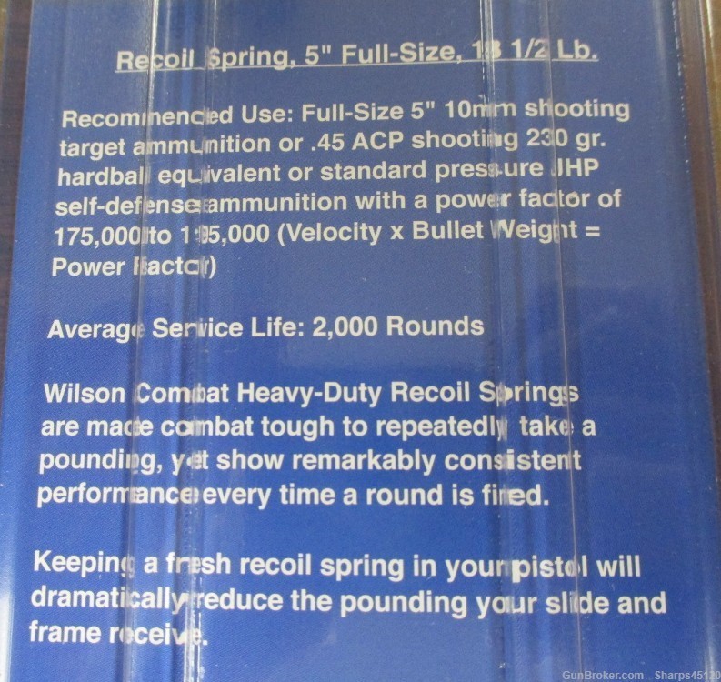 Wilson Combat Recoil Spring 5" full-size 1911, 18.5 lb. (10G18)-img-1