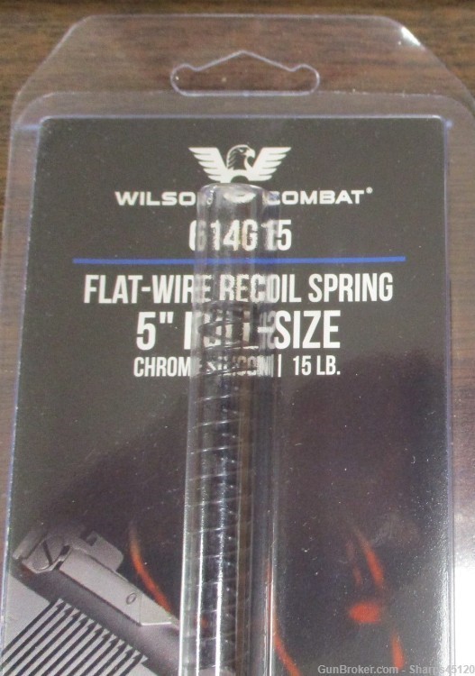 Wilson Combat Flat Wire Recoil Spring 5" 1911 Chrome Silicon 15 lb (614G15)-img-2