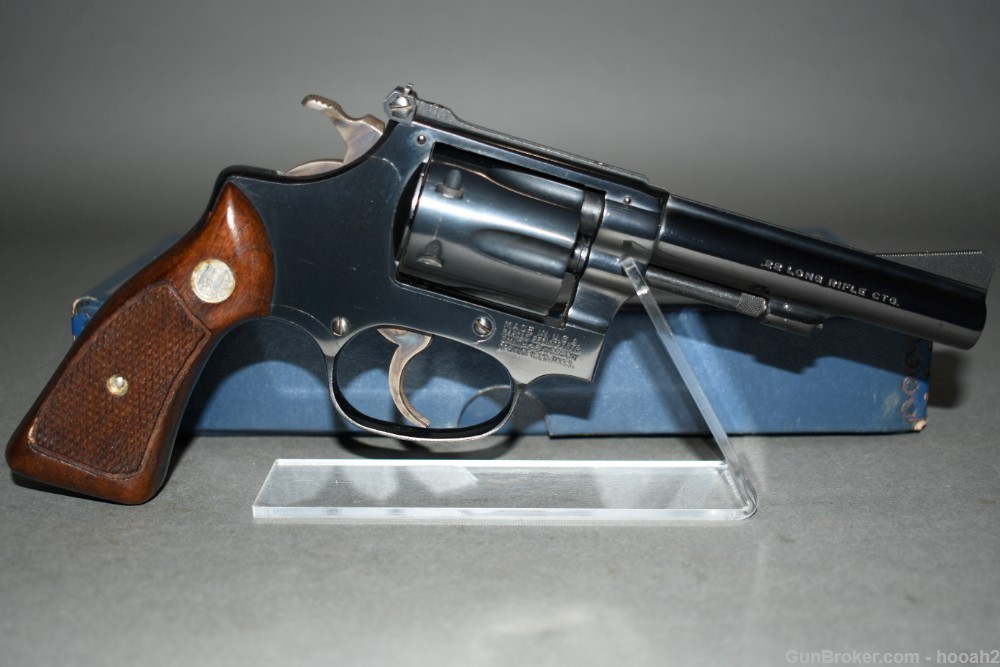 Nice Smith & Wesson Model 34-1 4" 22 LR Revolver W Box C&R Late 60's-img-0