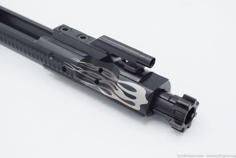 AR-15 Mil-Spec BCG Bolt Carrier Group Custom Engraved HOT ROD FLAMES -img-0