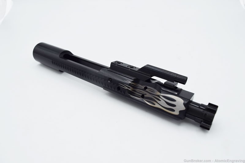 AR-15 Mil-Spec BCG Bolt Carrier Group Custom Engraved HOT ROD FLAMES -img-2