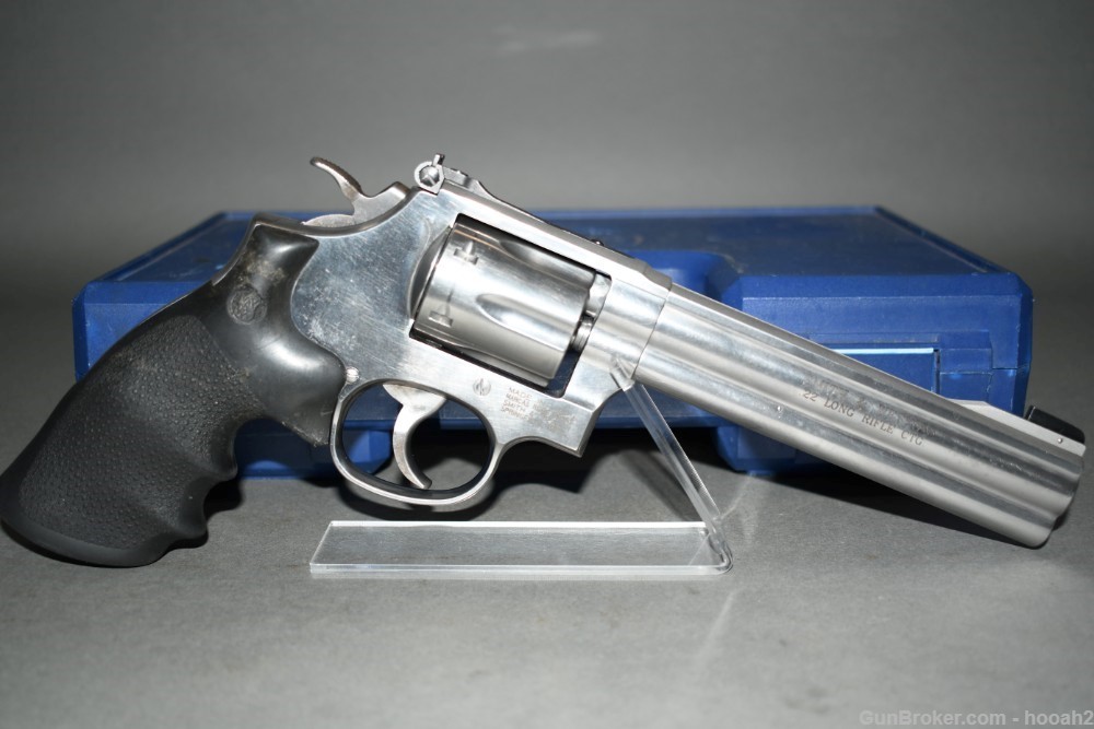 Smith & Wesson Model 617-3 6" Full Lug Stainless 22 LR Revolver READ-img-0