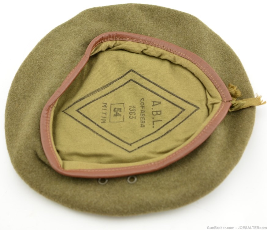 Vintage Belgium Army Barrett Hat A.B.L. Cofabeba Wool Military Hat -img-1