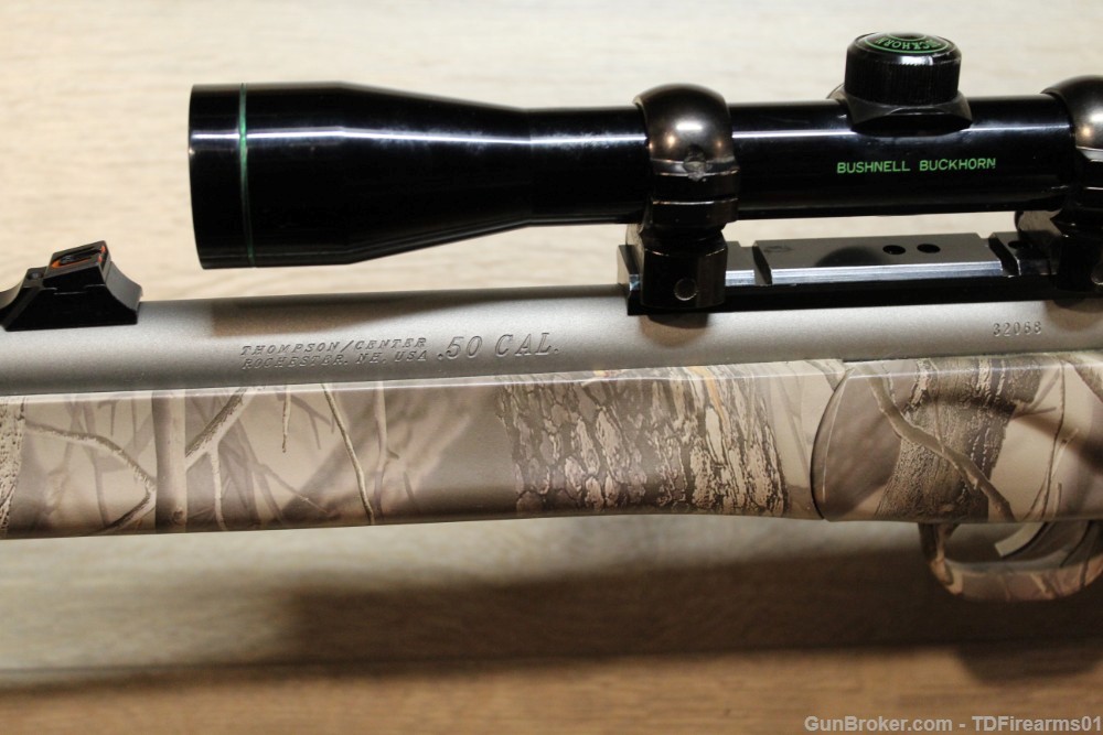 Thompson Center .50 Cal TC Impact stainless realtree w/ Bushnell -img-11