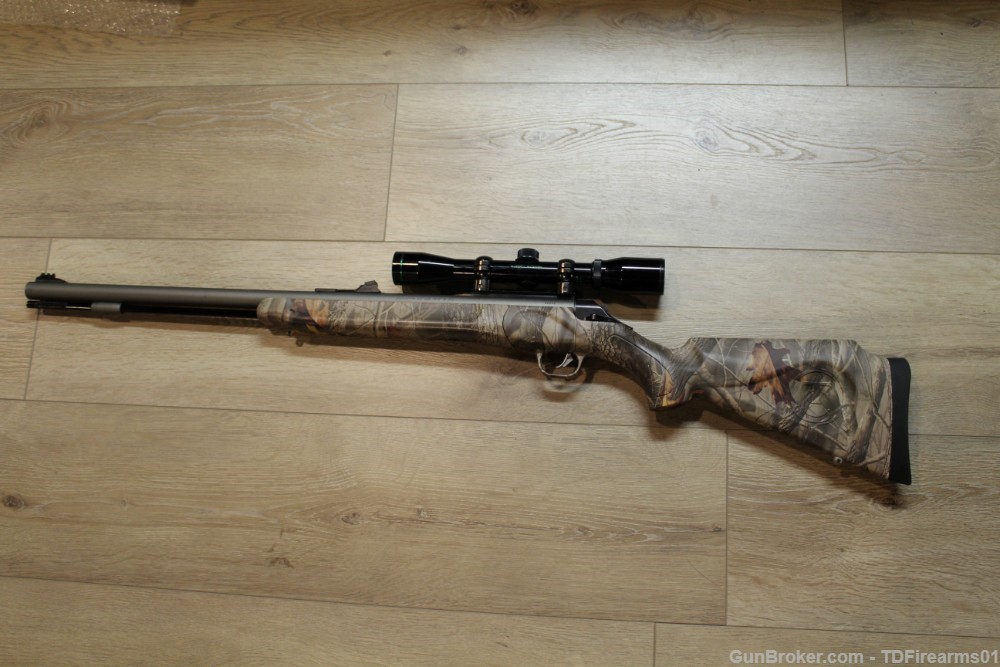 Thompson Center .50 Cal TC Impact stainless realtree w/ Bushnell -img-1
